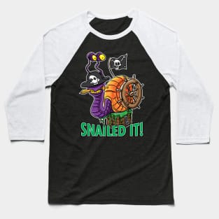 Snailed It Pirate Snail Baseball T-Shirt